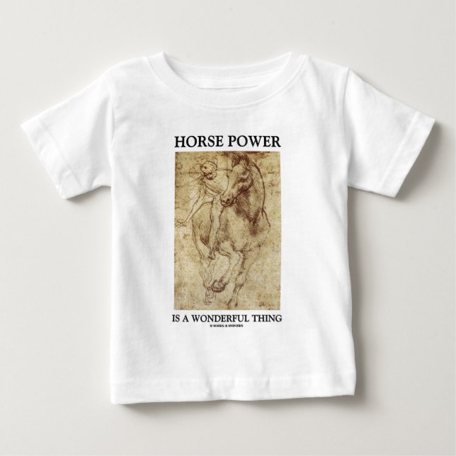 Horse Power är en underbar Sak Leonardo da Vinci Tee (Framsida)