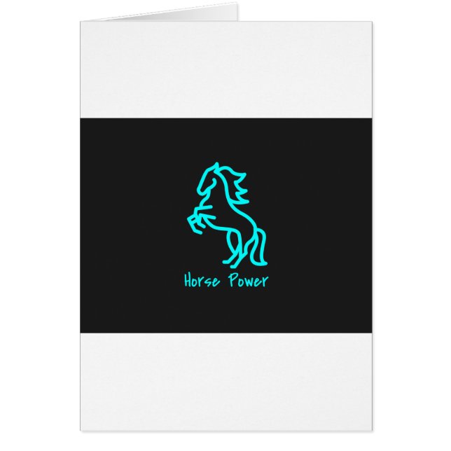 Horse Power i Blue Hälsningskort (Framsidan)