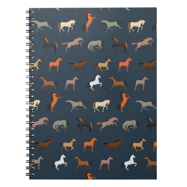 Horse Print Mönster, Boys Girls & Kids, Horse Gift Anteckningsbok (Framsidan)