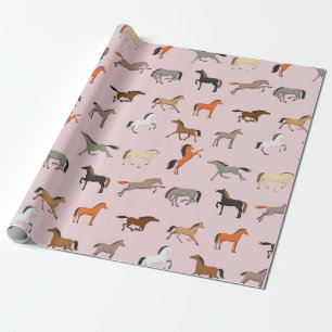 Horse Print Mönster, Women & Girls Kid, Cowgirl Presentpapper