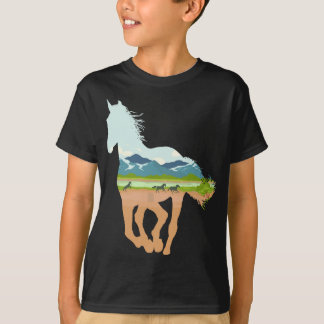 Horse Print with Ligcape Horse Lover - Animal Ho T Shirt