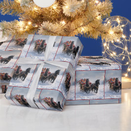 Horse Pulling a jul Sleigh Presentpapper