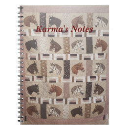 Horse Quilt med text Anteckningsbok