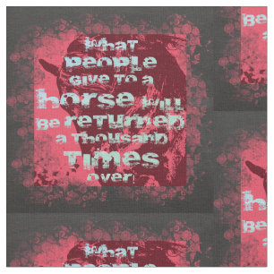 Horse Quote II - Bomull Fabric Tyg