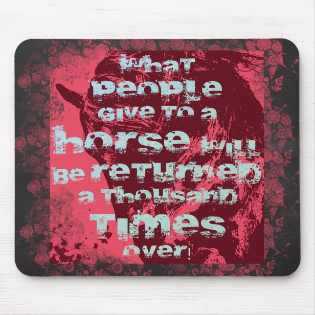 Horse Quote II - Mouse Pad Musmatta (Framsidan)