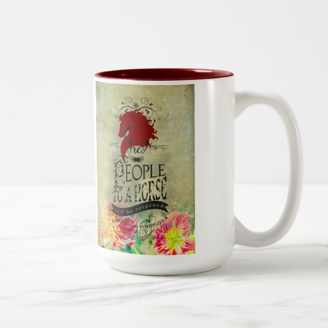 Horse Quote - Kaffe, Tea Mugg, Kopp (Höger)