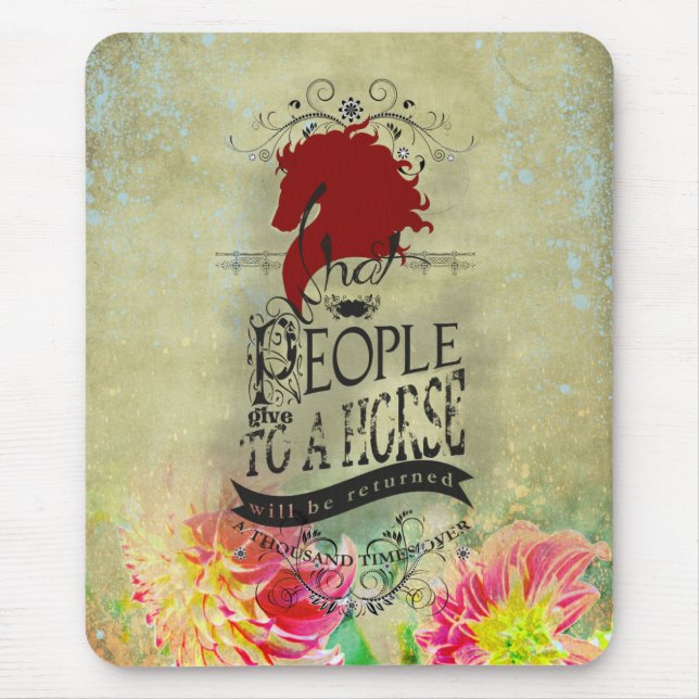 Horse Quote - Mousepad Musmatta (Framsidan)
