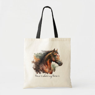 Horse Quote Watercolor Anpassningsbar Photo Riding Tygkasse