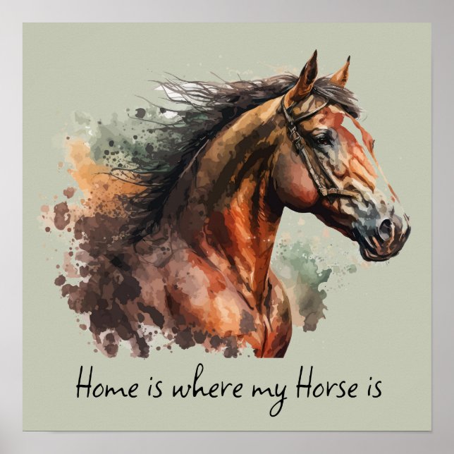 Horse Quote Watercolor  Poster (Framsidan)