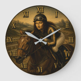 Horse Racing Funny Mona Lisa Jockey Gift Stor Klocka