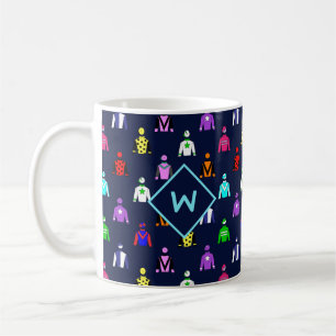 Horse Racking Jockey Silke Monogram Kaffemugg
