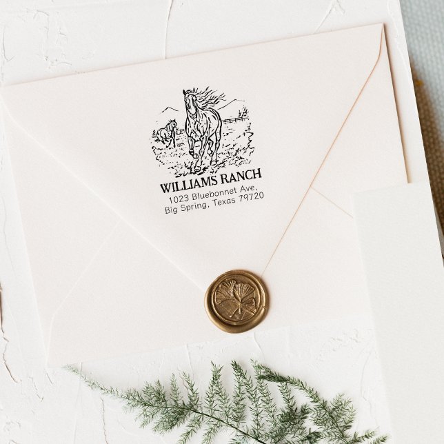 Horse Ranch Adress Stämpel (Skapare uppladdad)