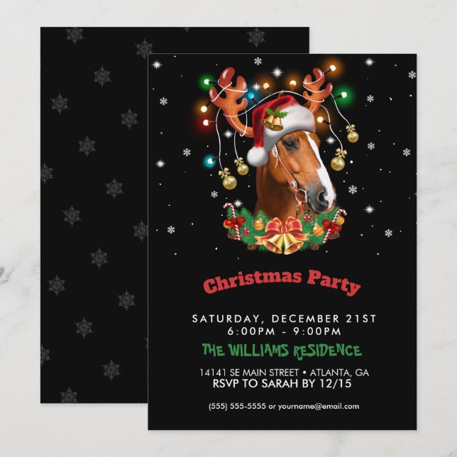 Horse Reindeer Inbjudningar (Fram/baksida)