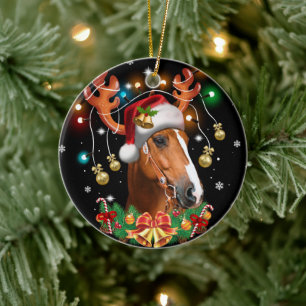 Horse Reindeer Julgransprydnad Keramik