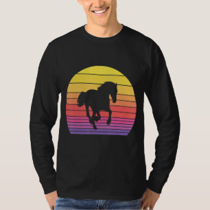Horse Retro Vintage Distress 60-tal 70-tal Sunset T Shirt
