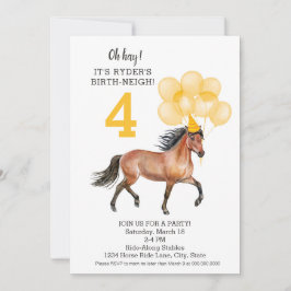 Horse Ride Birthday ///Oh Hay Det är din födelseda Inbjudningar