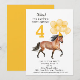 Horse Ride Birthday ///Oh Hay Det är din födelseda Inbjudningar
