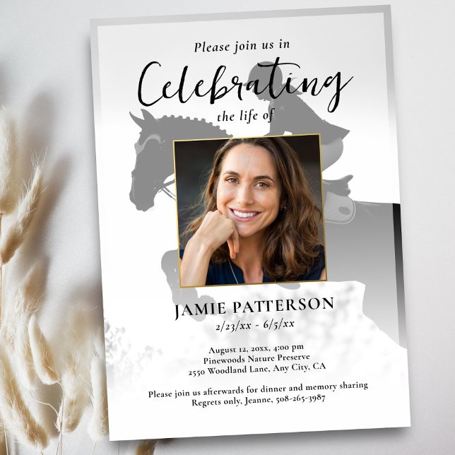 Horse Rider Celebration of Life Photo Funeral Inbjudningar (Skapare uppladdad)