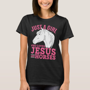 Horse Rider Christian Equestrian Girls Women Horse T Shirt