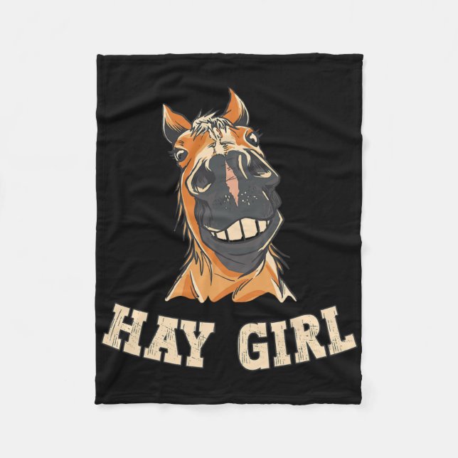 Horse Rider Funny Equestrian Tees Manar Black Funn Fleecefilt (Framsidan)
