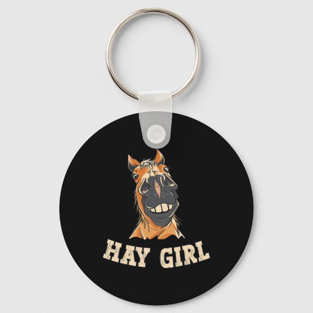 Horse Rider Funny Equestrian Tees Manar Black Funn Nyckelring (Framsida)