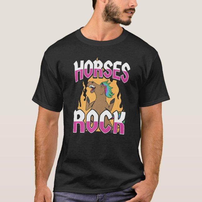 Horse Rider Horses Sten  T Shirt (Framsida)