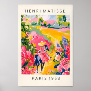 Horse Rider Mexican Art, Blommigt Countryside Deco Poster
