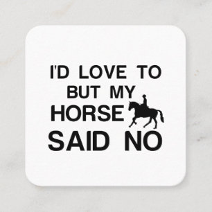 HORSE RIDER SADE NEJ FYRKANTIGT VISITKORT