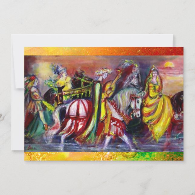 HORSE RIDERS,MUSIC IN NIGHT, gult sparkles Meddelande (Framsida)