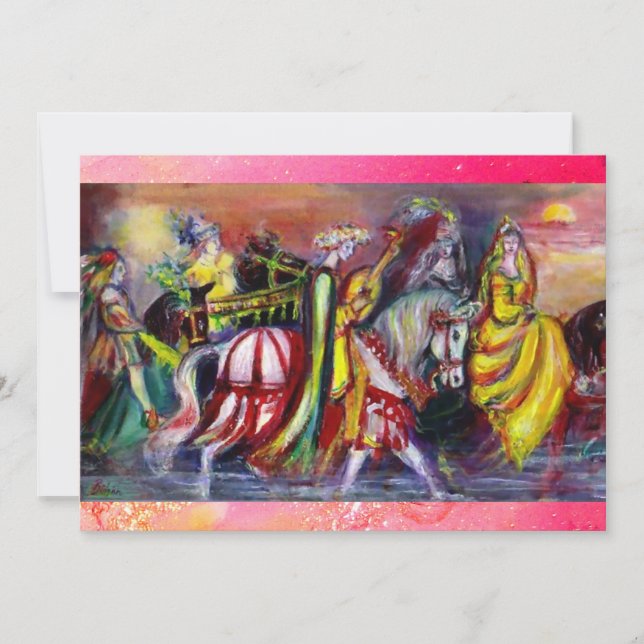 HORSE RIDERS,MUSIC IN NIGHT, Rosa Guld sparkles Meddelande (Framsida)