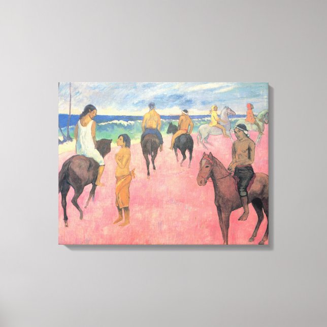 Horse Riders on the Beach in Tahiti (Paul Gaugin) Canvastryck (Framsida)