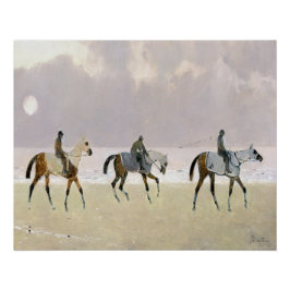 Horse Riders på stranden 1892 Perfect Poster