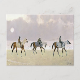 Horse Riders på stranden 1892 Vykort