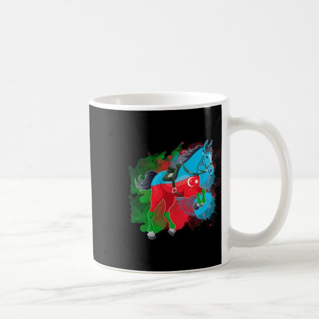 Horse Riding Azerbajdzjan Flagga Kaffemugg (Höger)