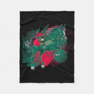 Horse Riding Bangladesh Flagga Fleecefilt