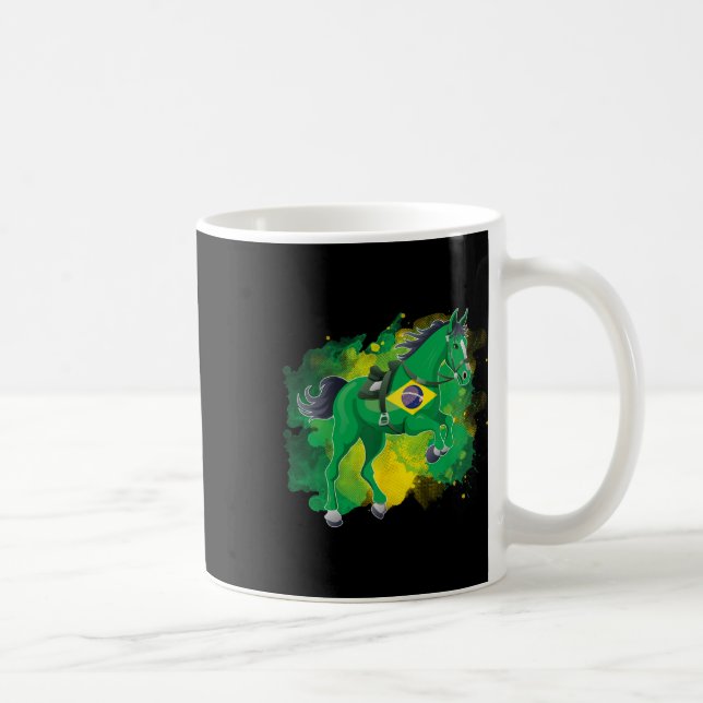 Horse Riding Brasilien Flagga Kaffemugg (Höger)
