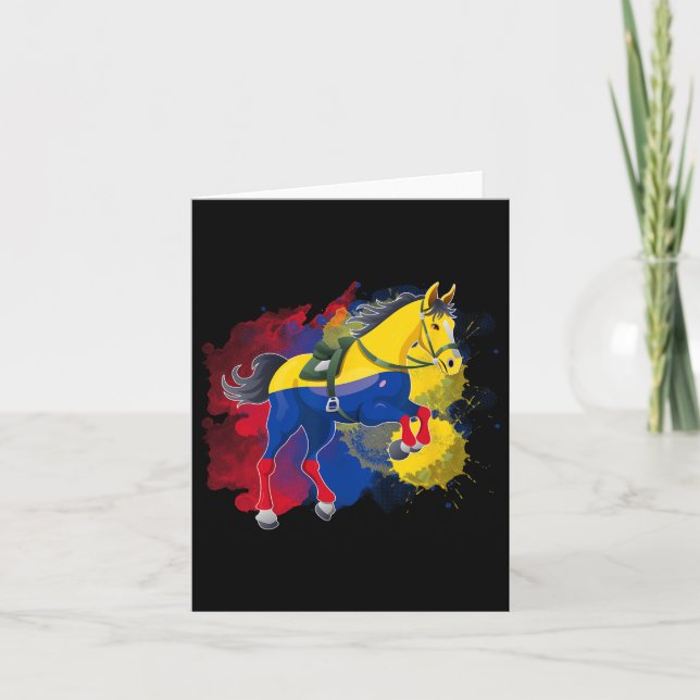 Horse Riding Colombia Flagga Kort (Framsida)