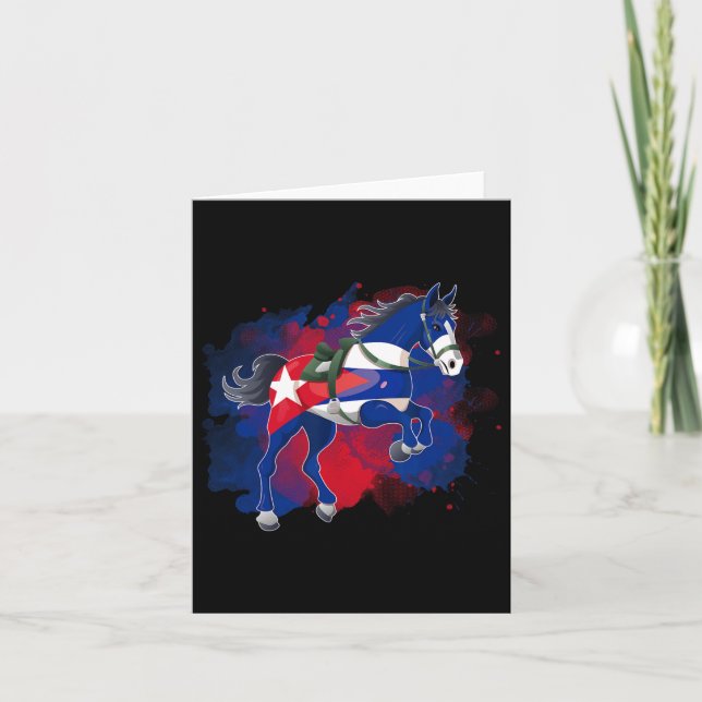 Horse Riding Cuba Flag  Kort (Framsida)