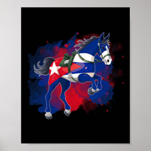 Horse Riding Cuba Flagga Poster