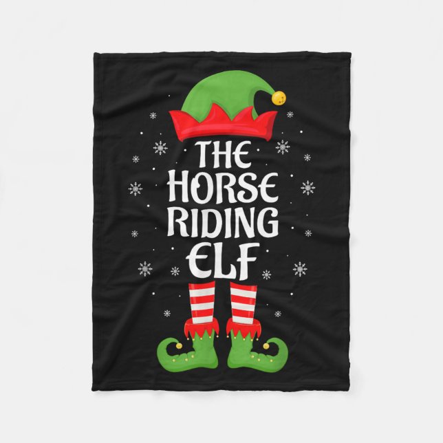 Horse Riding Elf Julafton Family Matching Elf Squa Fleecefilt (Framsidan)