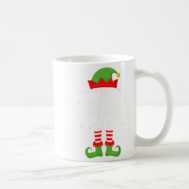 Horse Riding Elf Julafton Family Matching Elf Squa Kaffemugg (Höger)