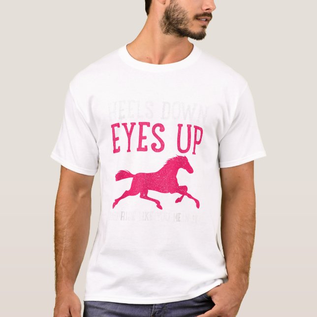 Horse Riding Equestrian Ride som du Elak det spor T Shirt (Framsida)