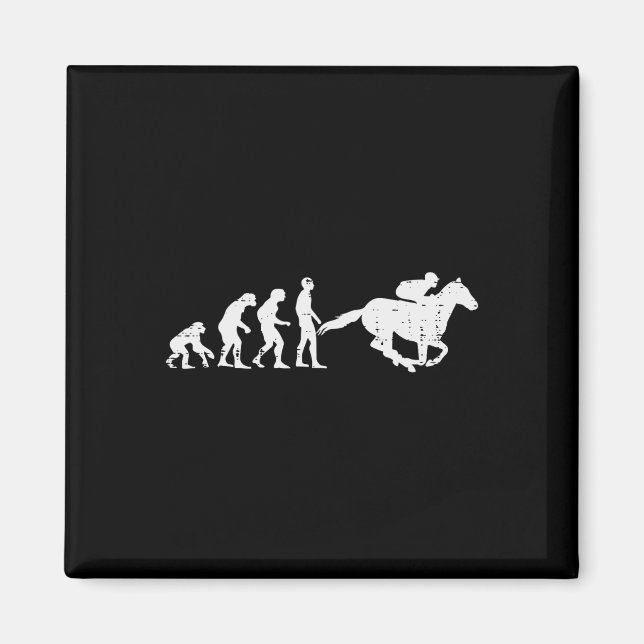 Horse Riding Evolution Funny Horseback Tävla Eque Magnet (Framsidan)