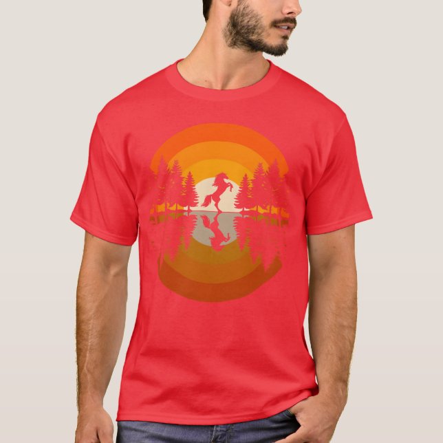 Horse Riding Forest Nature Sunset Horseback Boy T Shirt (Framsida)