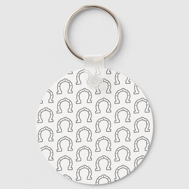 Horse Riding Gang Horseshoe Print Nyckelring (Framsida)