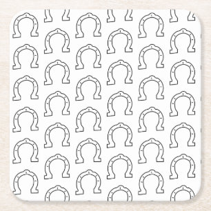 Horse Riding Gang Horseshoe Print Underlägg Papper Kvadrat