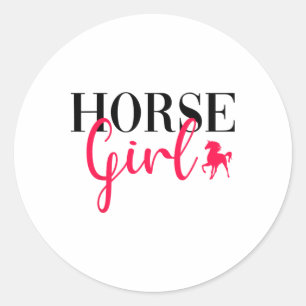 Horse Riding Girl Horse Gir Runt Klistermärke