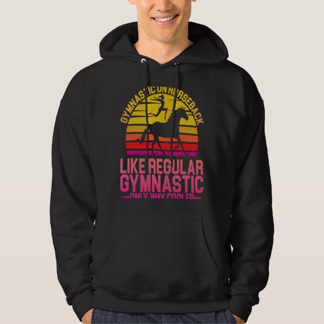 Horse Riding Gymnastic On Horseback Horse Vaulting Hoodie (Framsida)