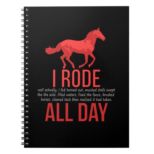 Horse Riding - Horse Ride Gift Anteckningsbok (Framsidan)