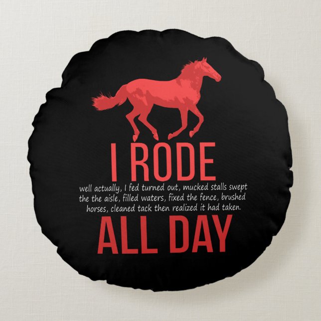 Horse Riding - Horse Ride Gift Rund Kudde (Framsidan)